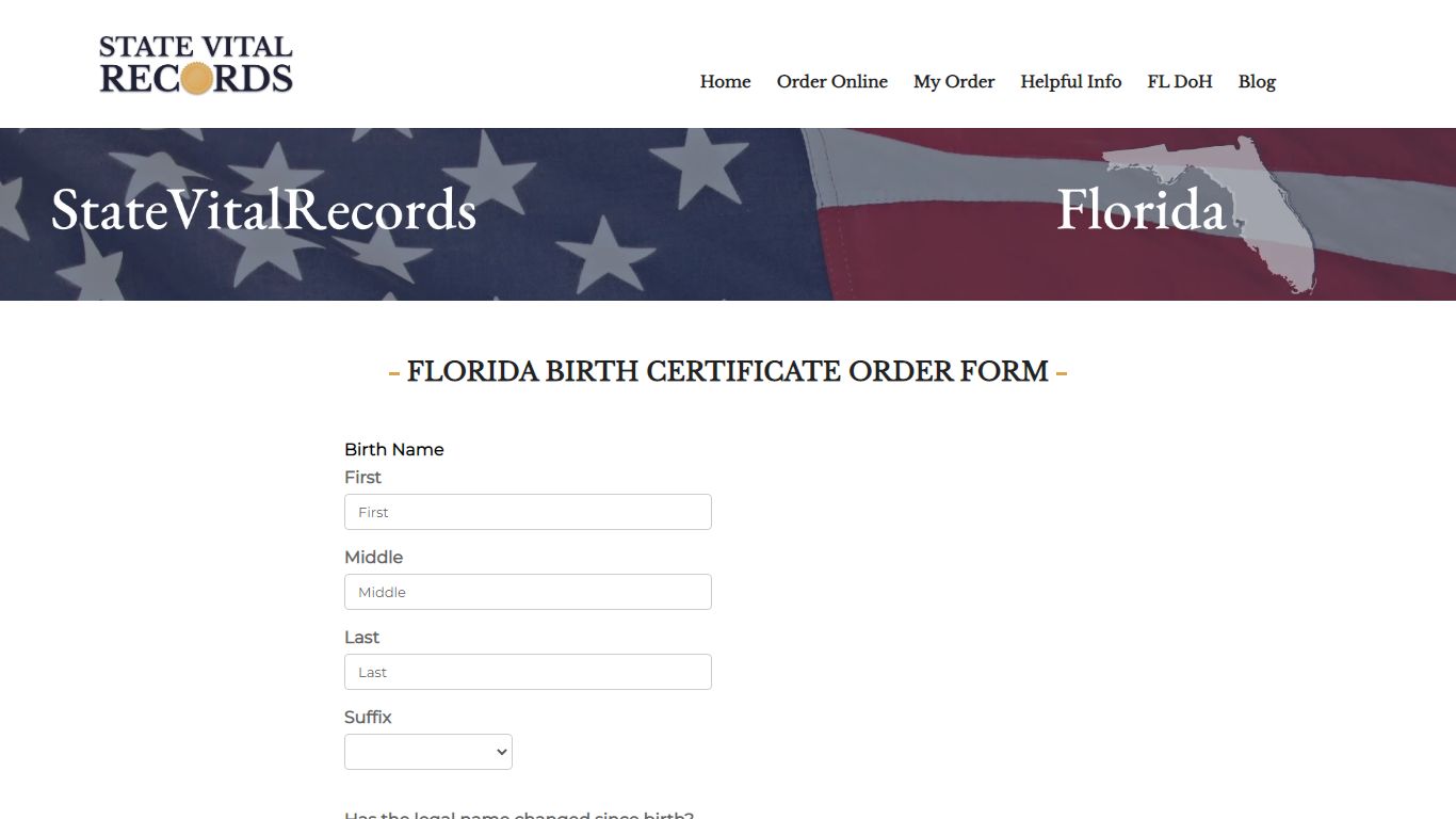 Order a Florida Birth Certificate | StateVitalRecords.org